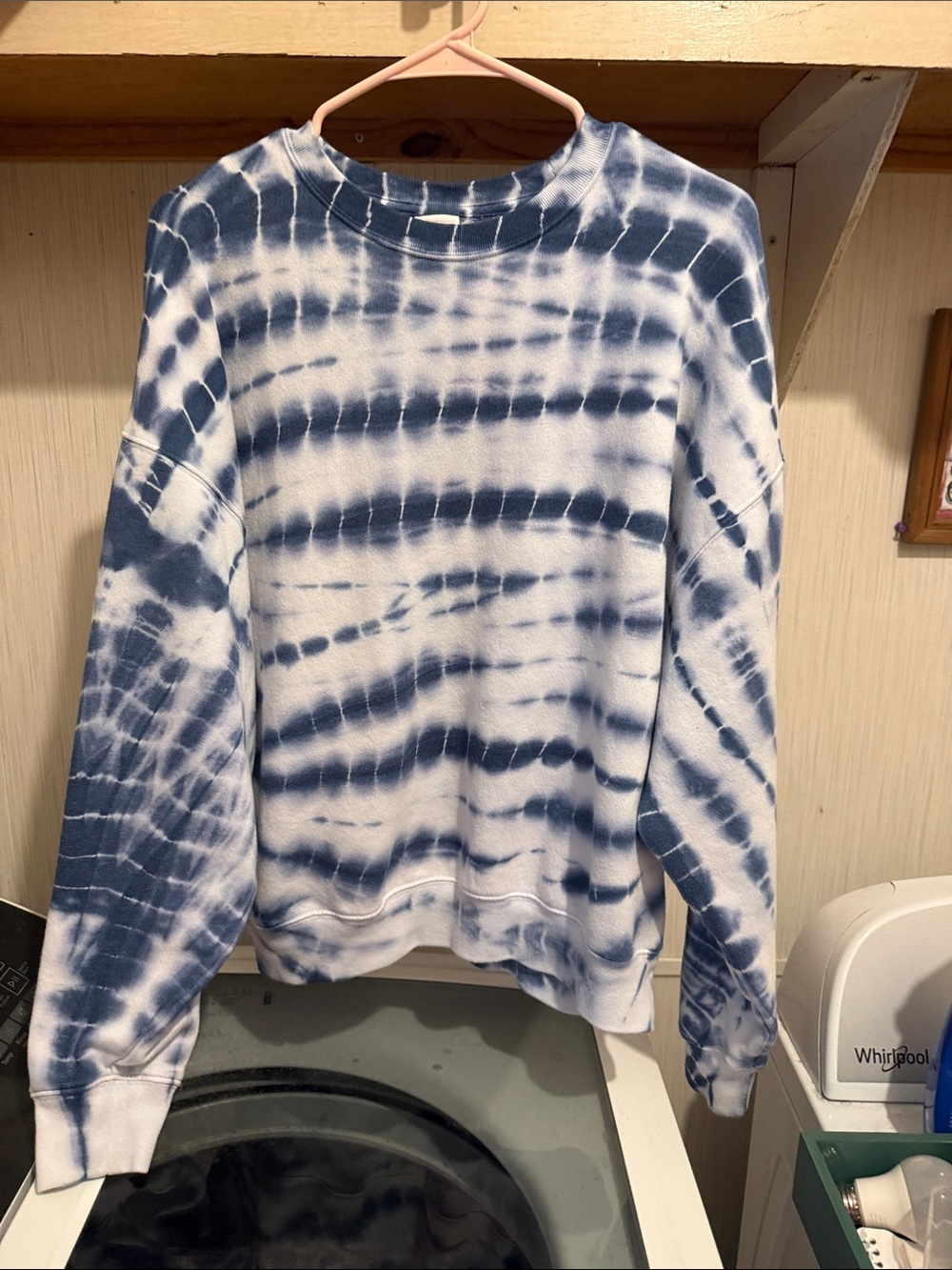 Victoria’s Secret pink Tie-Dye sweatshirt- Navy and White medium